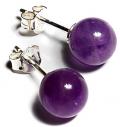 Ohrstecker Paar mit Kugeln aus Amethyst, 8 mm